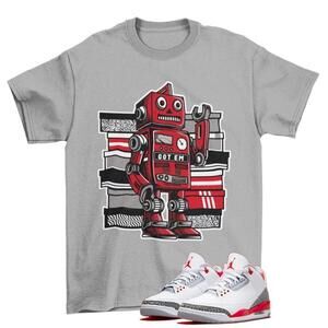 Bot Fire Red Shirt Grey To Match Jordan 3 Retro Fire Red Dn3707-160